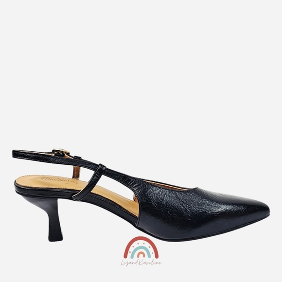 New! Madewell The Debbie Slingback Leather Pump Heels - Picture 7 of 14